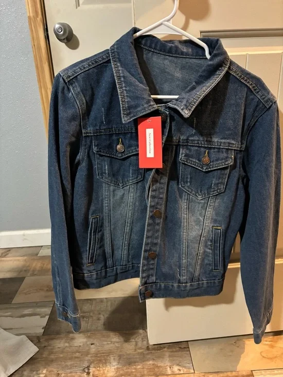 Classic Dark Blue Denim Jacket - Women - Picture 1 of 3